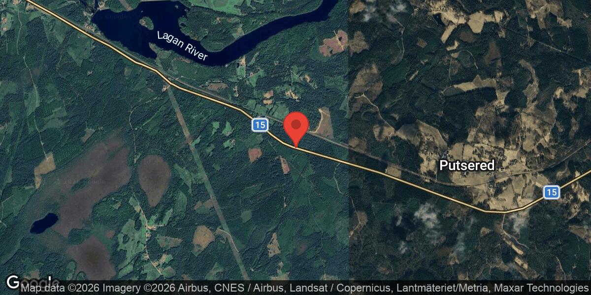 Singelolycka på väg 15 vid Majenfors påverkar trafiken