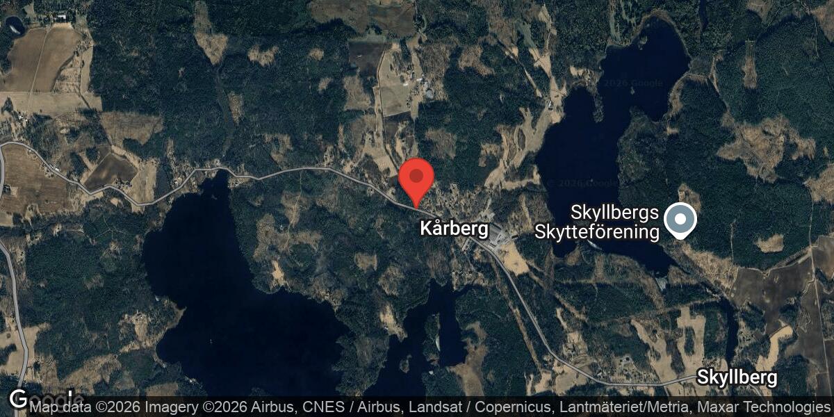 Nedfallet träd blockerar väg 594 mellan Snavlunda och Skyllberga