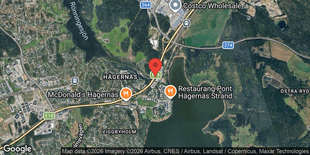 Fordonshaveri på E18 mellan Hägernäs och Arninge påverkar trafiken