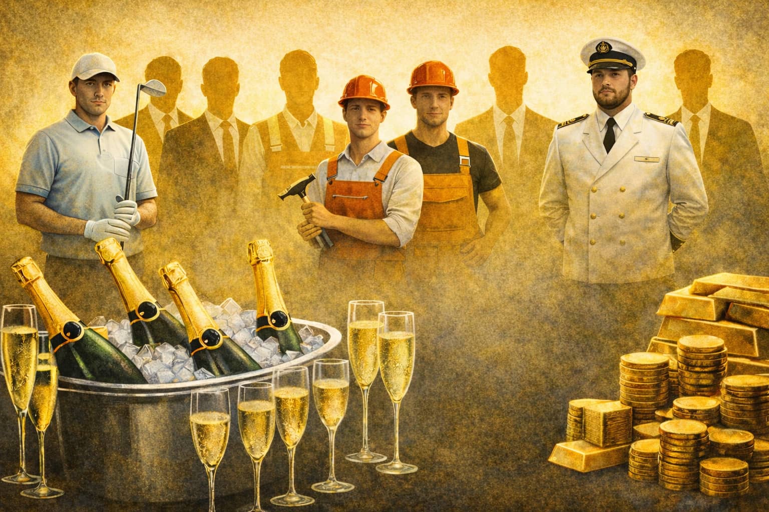 Illustration av män som tjänar mest
