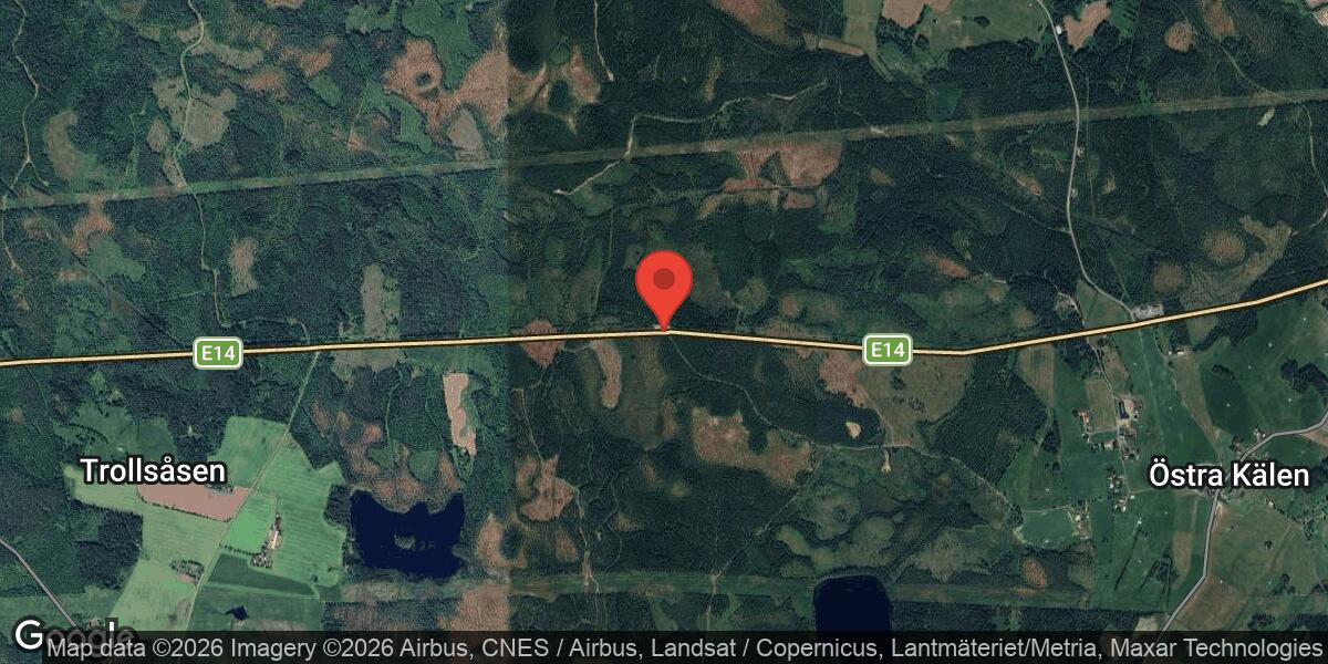 Renar på vägen mellan Krokom och Kingsta påverkar trafiken på E14