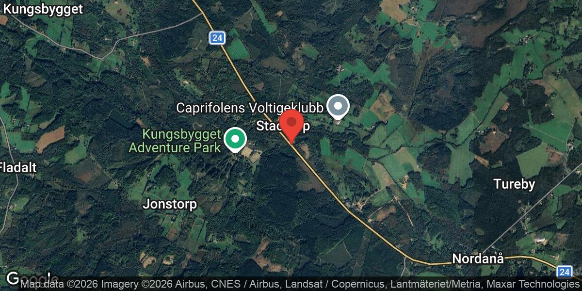 Brand i terrängen vid Stackarp påverkar trafiken på Väg 24