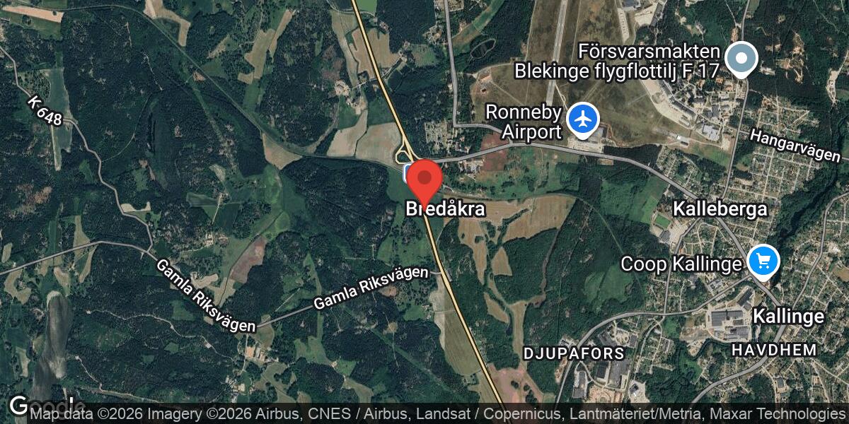 Singelolycka på väg 27 vid trafikplats Kallinge påverkar trafiken