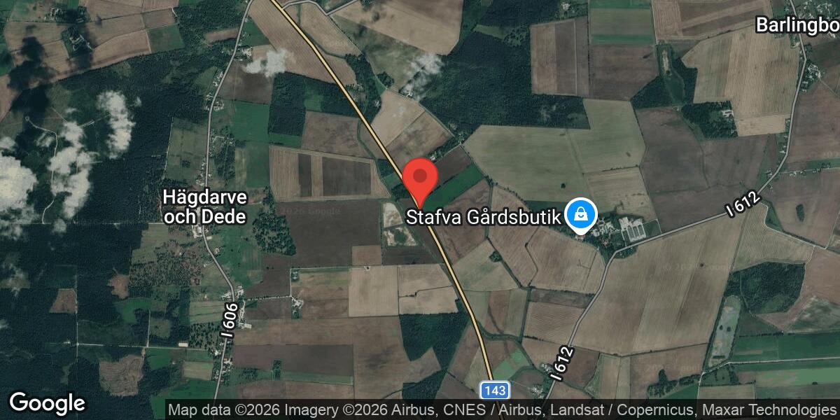 Vägarbete med sandupptagning på Väg 143 mot Roma