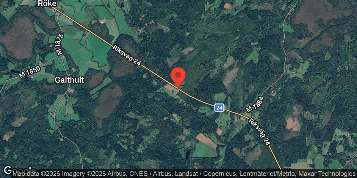 Vägarbete på Väg 24 mellan Röke och Hörja pågår till 10 april