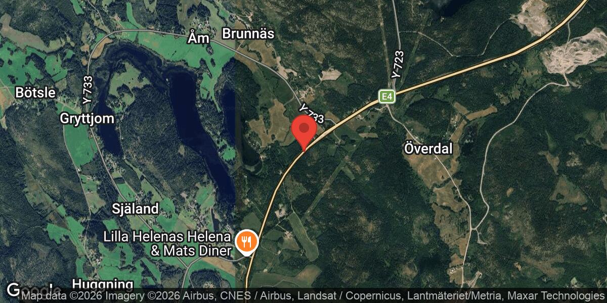 Viltolycka med älg på E4 vid Östersjäland påverkar trafiken