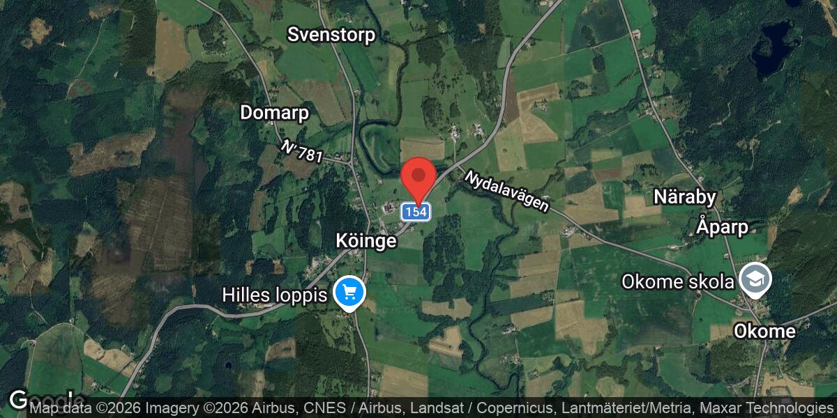 Vägarbete med stor påverkan på väg 154 mellan Köinge och Nydala