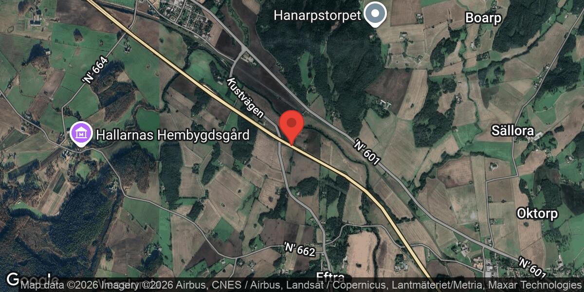 Dött påkört rådjur påverkar trafiken på E6 mellan Slöinge och Heberg