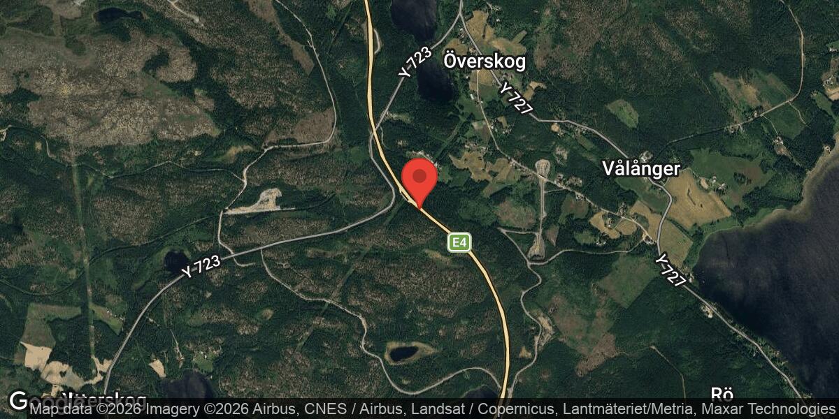 Fordonshaveri på E4 mellan Utansjö och Överdal påverkar trafiken