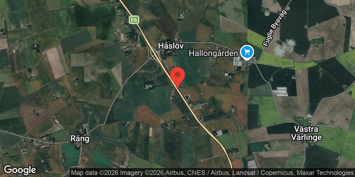 Vägarbete på E6 mellan Vellinge och Trelleborg under natten