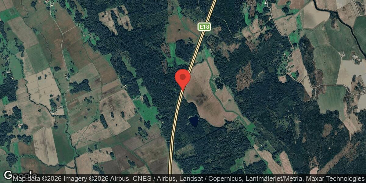 Vägarbete på E18 mellan Trafikplats Gräsnäs och Trafikplats Hedströmmen med stor påverkan