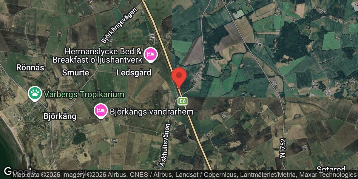 Vägarbete på E6 mellan Morup och Tvååker den 14 april 2026