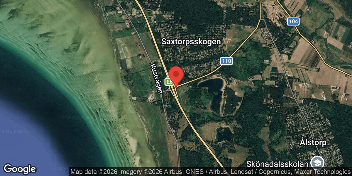 Avfarten på Väg 110 vid Trafikplats Lundåkra avstängd på grund av vägarbete