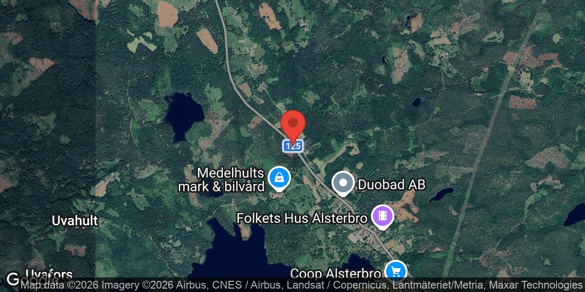 Vägarbete på Väg 125 i Alsterbro den 15 april 2026