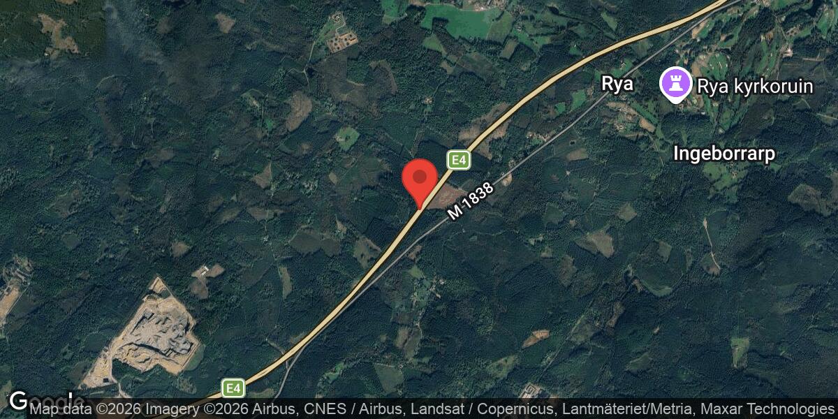 Beläggningsarbete på E4 mellan trafikplatserna Eket S och Mölletofta