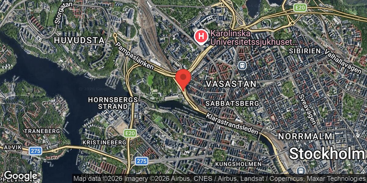 Olycka med flera fordon på Pampaslänken påverkar trafiken mot Stockholm