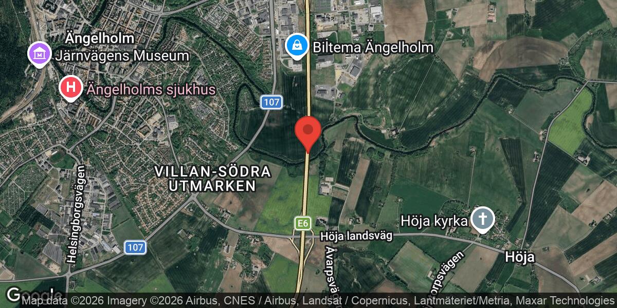 Hinder på E6 mellan Höja och Rebbelberga i höjd med Ängelholm