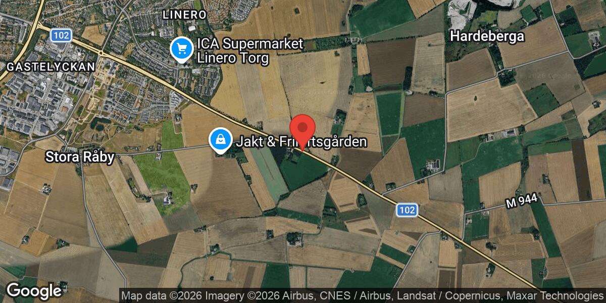 Hästar på vägen mellan Lund och Dalby påverkar trafiken på väg 102