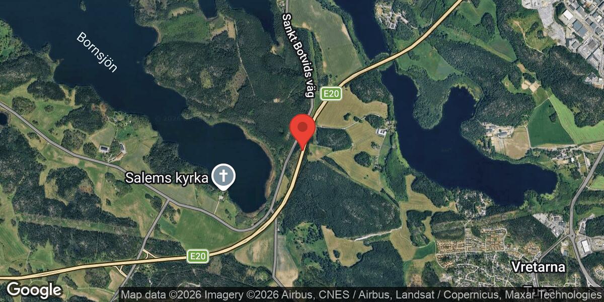 Fordonshaveri på E4 vid Getryggen påverkar trafiken mot Södertälje