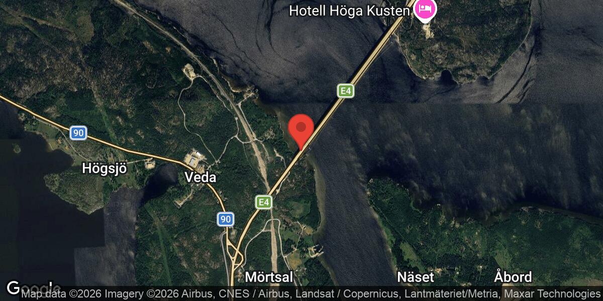 Underhållsarbete på E4 vid Högakustenbron påverkar trafiken mot Sundsvall