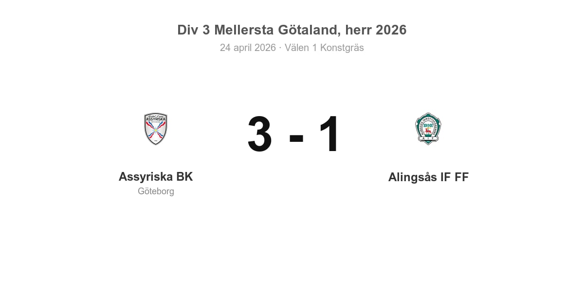 Vinst för Assyriska BK hemma mot Alingsås IF FF