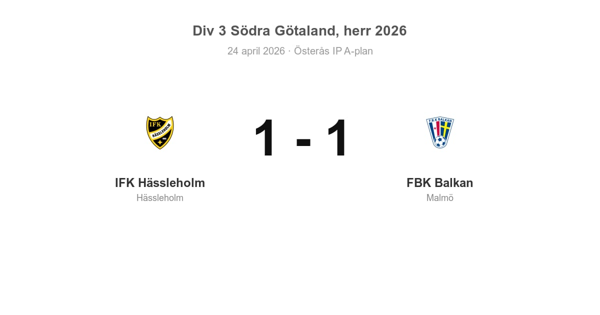 Oavgjort för FBK Balkan borta mot IFK Hässleholm