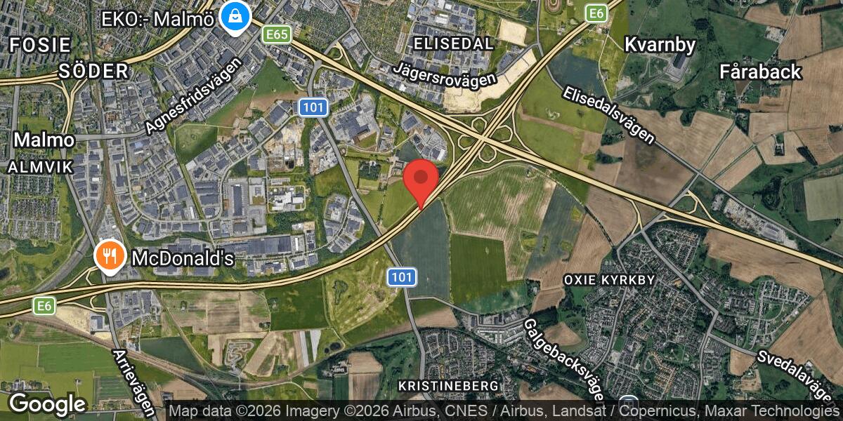 Vägarbete på avfarter och påfarter i trafikplats Fredriksberg på E6 i Malmö