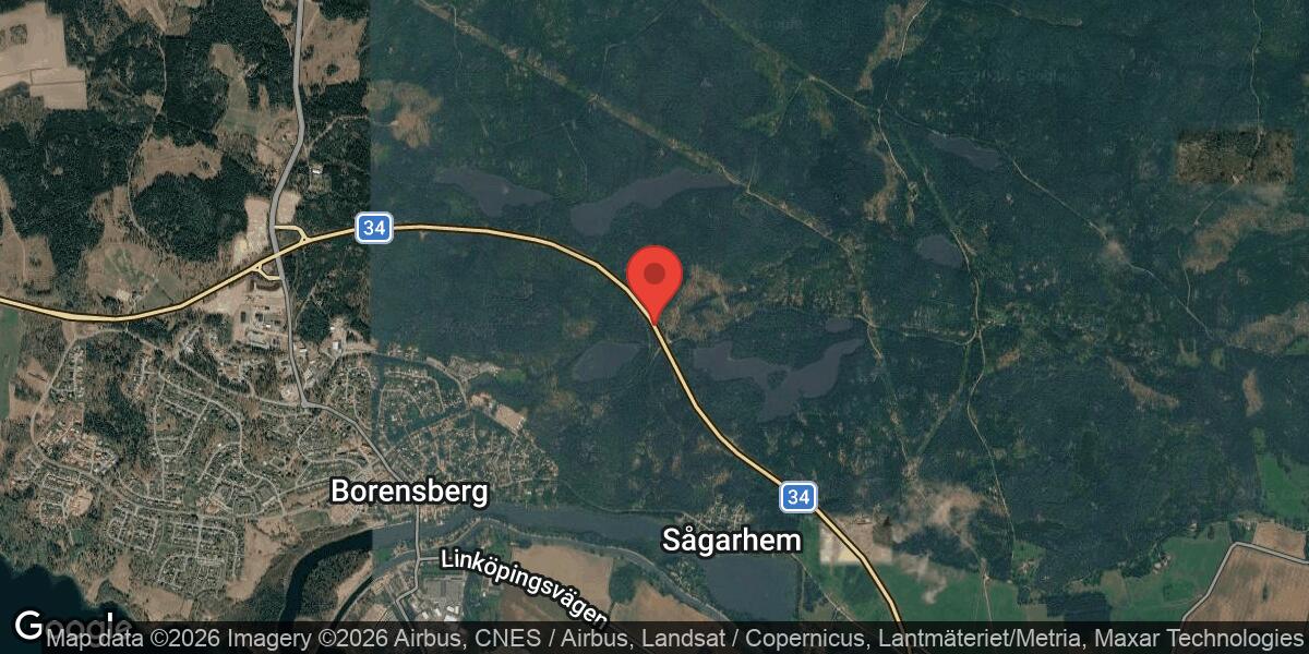 Belysningsarbete på Väg 34 påverkar trafiken mellan Kungs Norrby och Trafikplats Borensberg