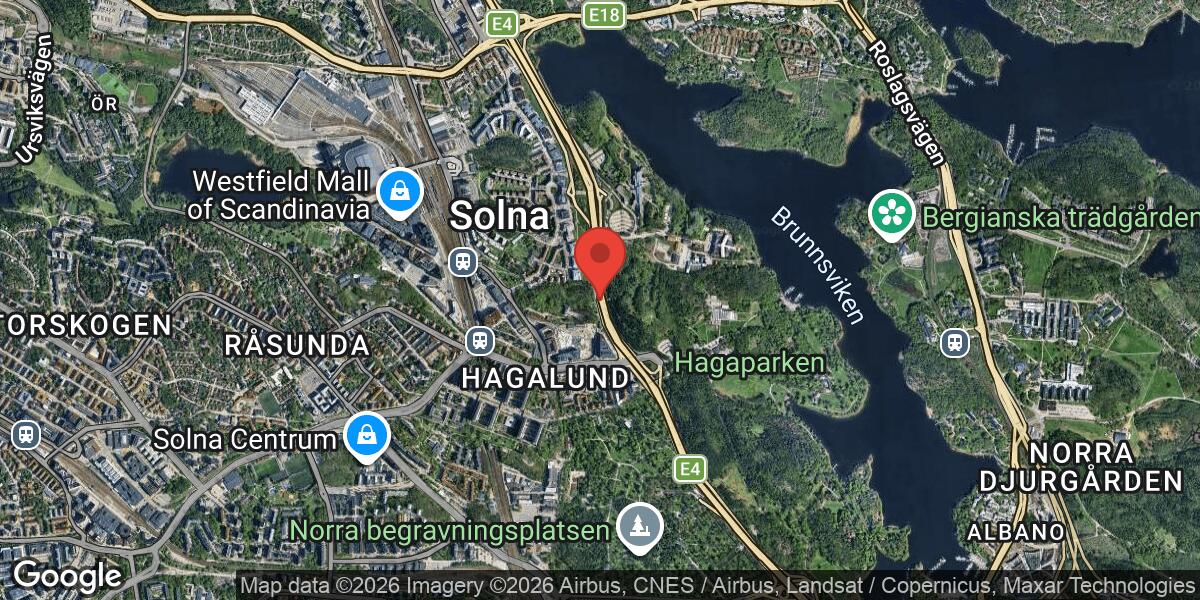Fordonshaveri på E4 vid Trafikplats Haga Norra i riktning mot Stockholm
