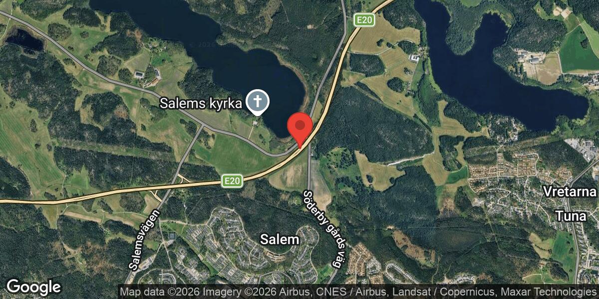 Vägarbete på E4 mellan Nedre Söderby och Övre Söderby mot Södertälje