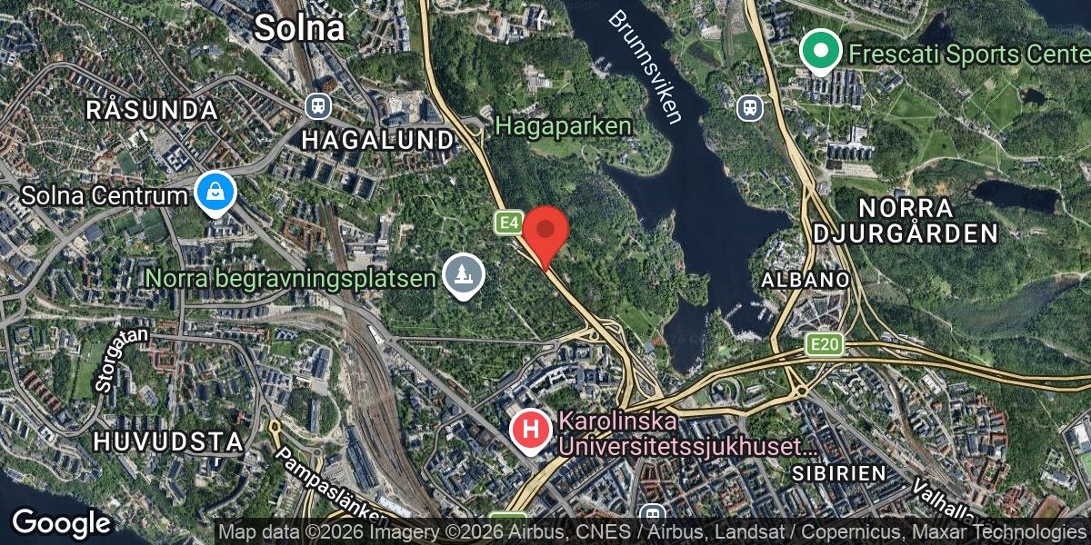 Olycka på E4 vid Trafikplats Haga Södra med stor påverkan
