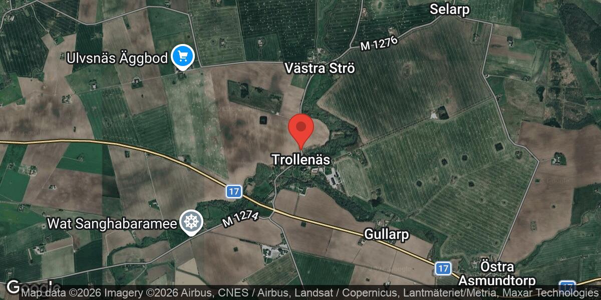 Brand i fordon på väg 1271 mellan Trollenäs och Västra Strö
