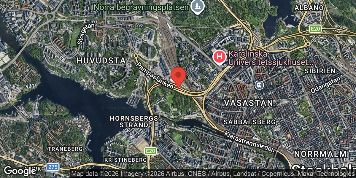 Vägar avstängda i Solna under natten 26–27 maj