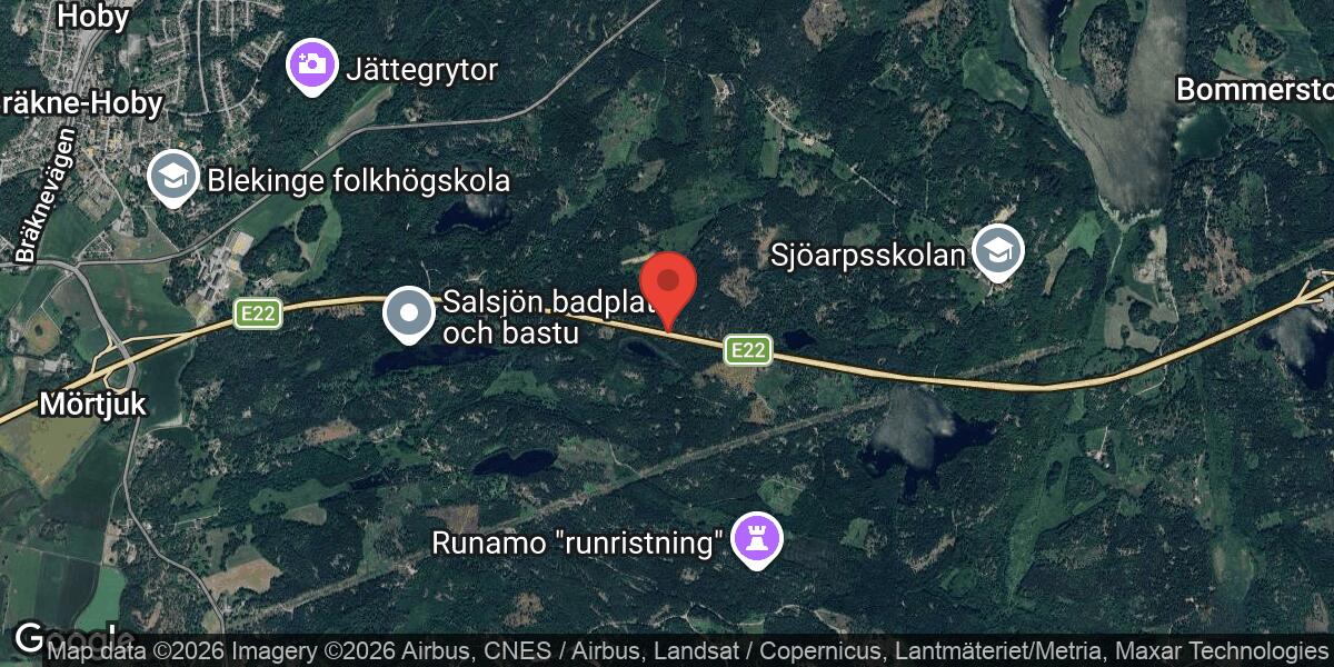 Vägarbete på E22 mellan trafikplats Galtsjön och Bräkne Hoby avslutat