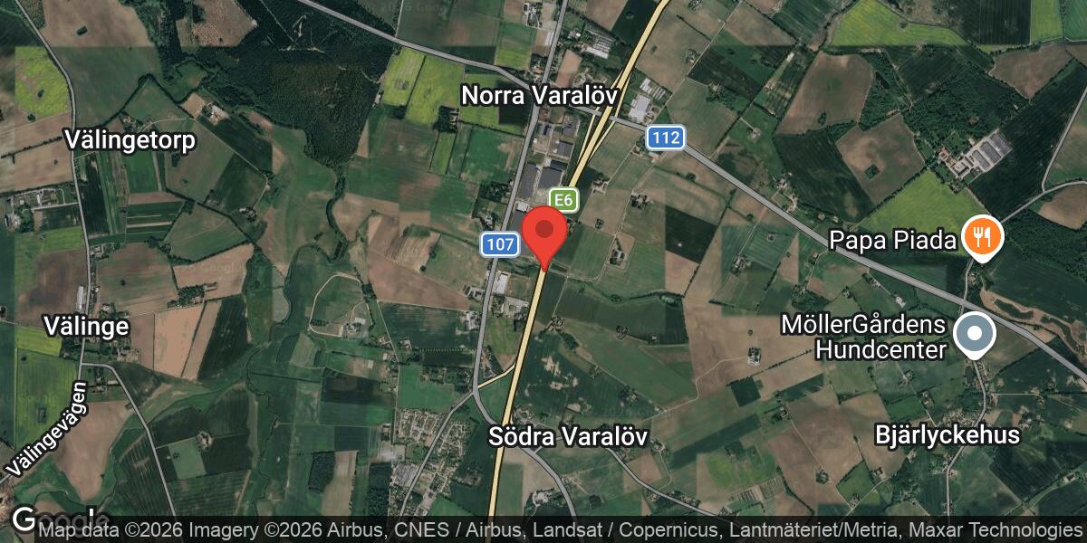 Fordonshaveri på E6 mellan Strövelstorp och N Varalöv påverkar trafiken