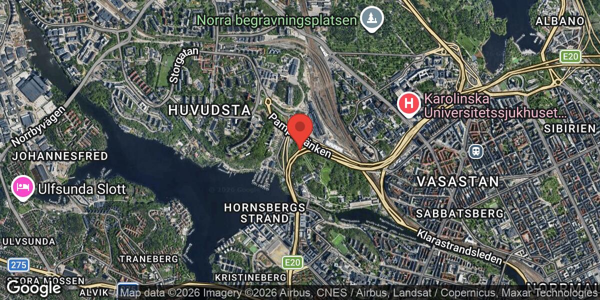 Fordonshaveri på E4 vid Trafikplats Tomteboda i riktning mot Södertälje