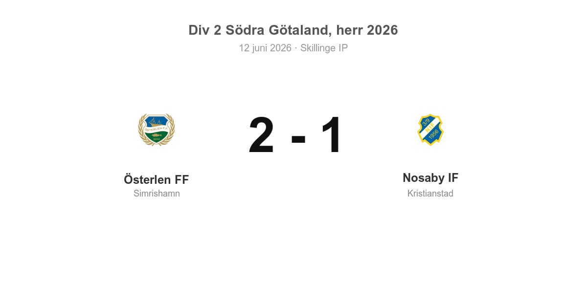 Vinst för Österlen FF hemma mot Nosaby IF