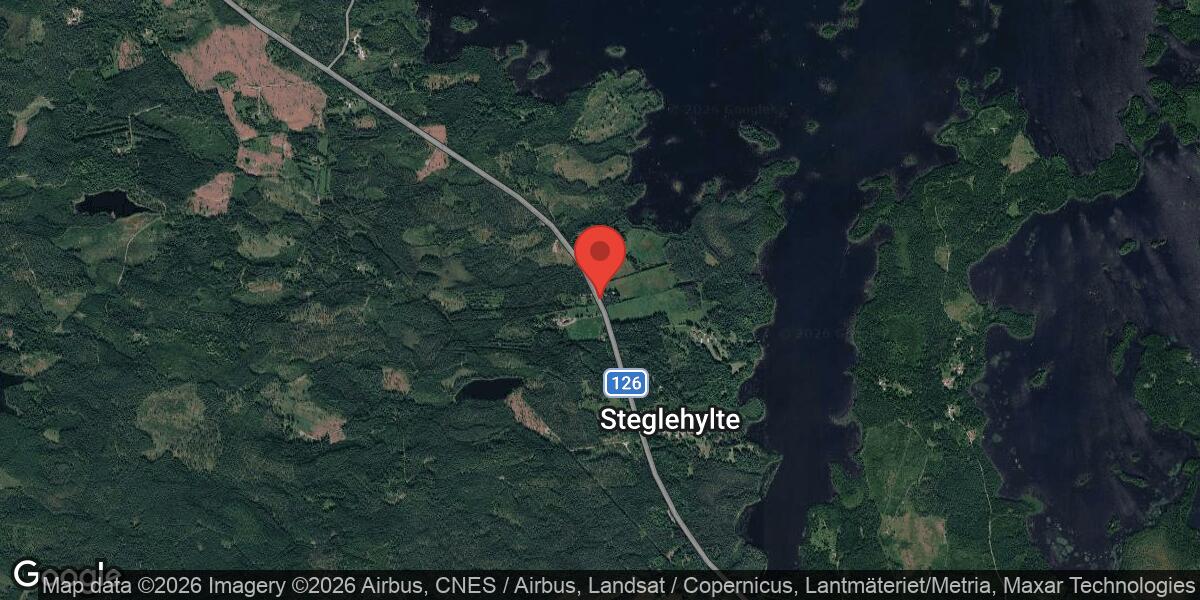 Singelolycka på väg 126 mellan Ålshult och Steglehylte