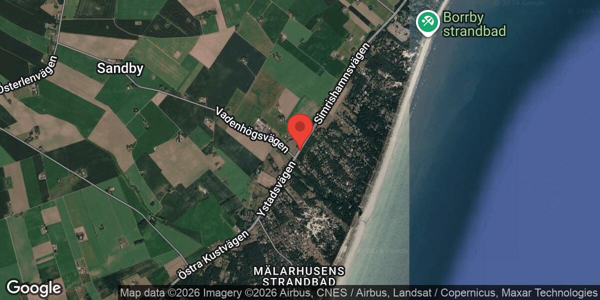 Singelolycka på väg 1500 mellan Sandbystrand och Borrbystrand