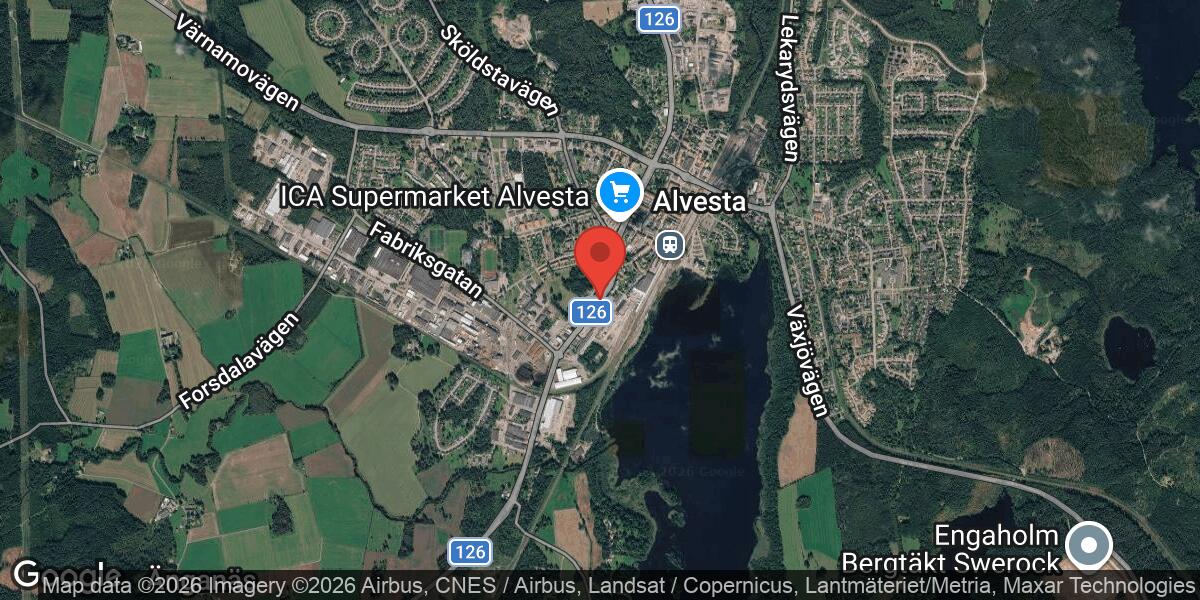 Beläggningsarbete på väg 126 mellan Alvesta S och Centralgatan avslutat