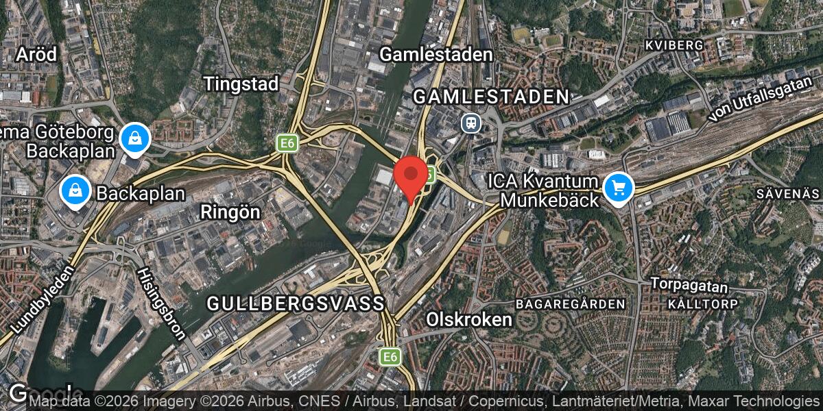 Översvämning vid Marieholmsmotet påverkar E45 i riktning mot Centrum
