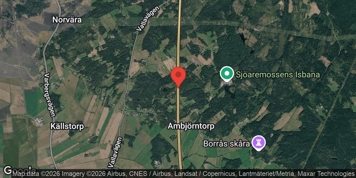 Kollision mellan två personbilar på E6 vid Källstorp påverkar trafiken