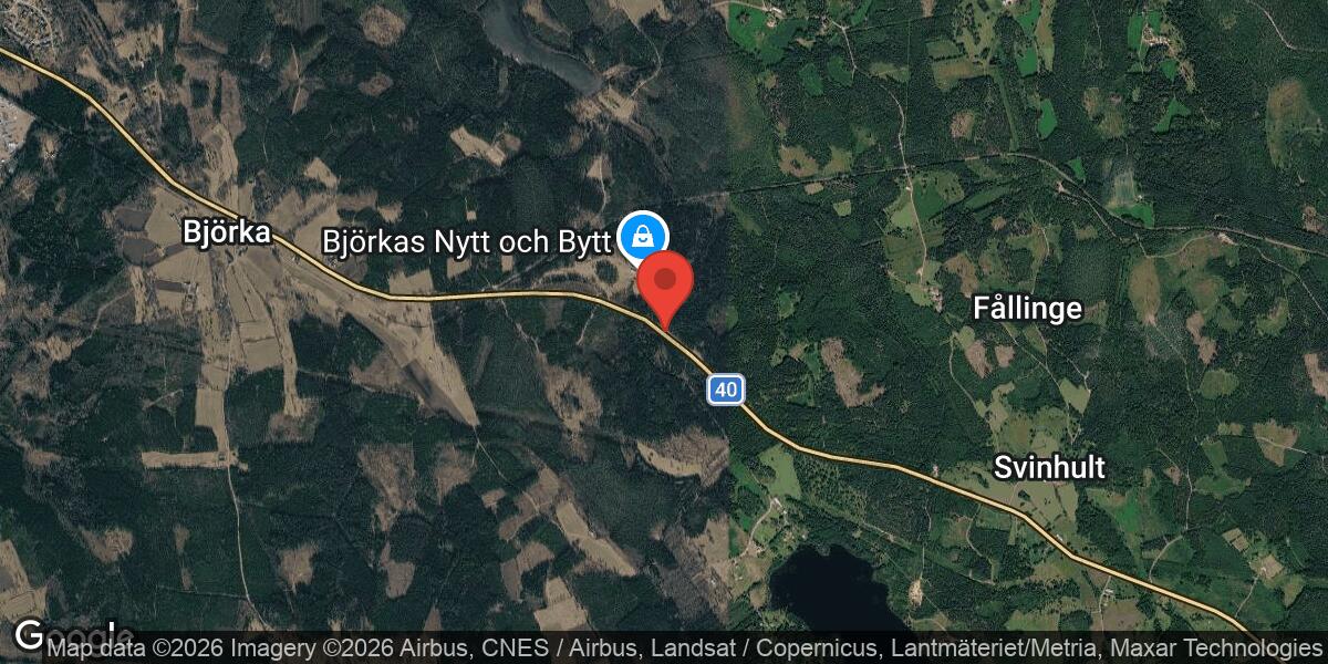 Problem med järnvägsbommar på väg 40 öster om Eksjö