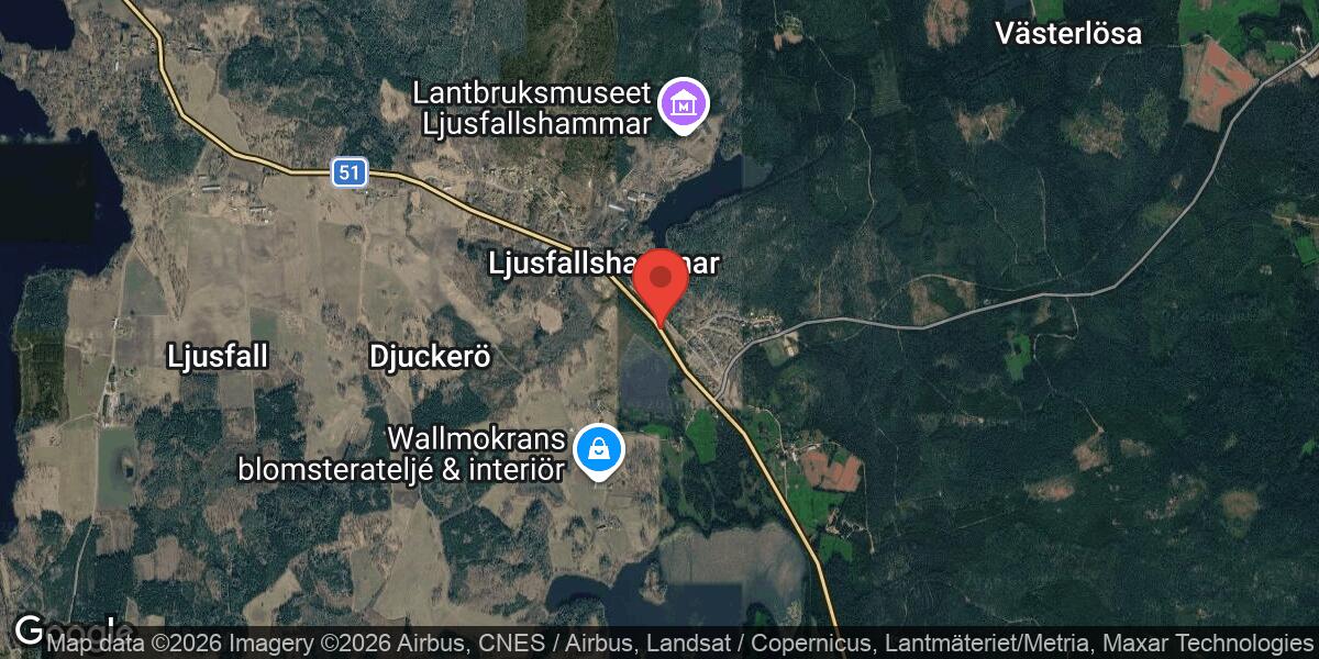Begränsad framkomlighet på Väg 51 vid Ljusfallshammar efter singelolycka