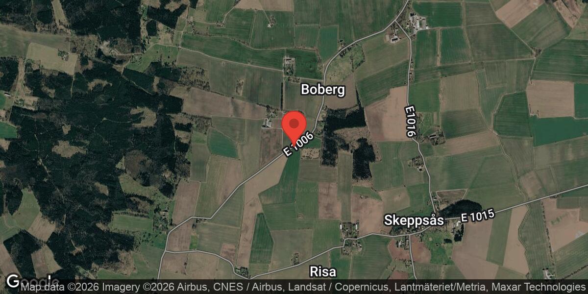 Singelolycka med personbil på väg 1006 mellan Rimstad och Boberg