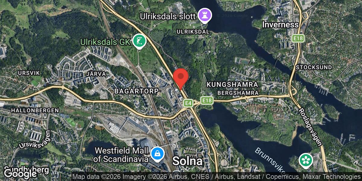 Långsam kö på E4 vid Trafikplats Järva Krog i riktning mot Stockholm