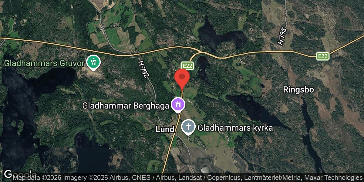 Singelolycka stänger E22 i båda riktningarna väster om Gunnebo