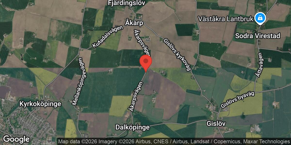 Brand i arbetsmaskin på väg 644 mellan Dalköpinge Kyrka och Fjärdingslöv
