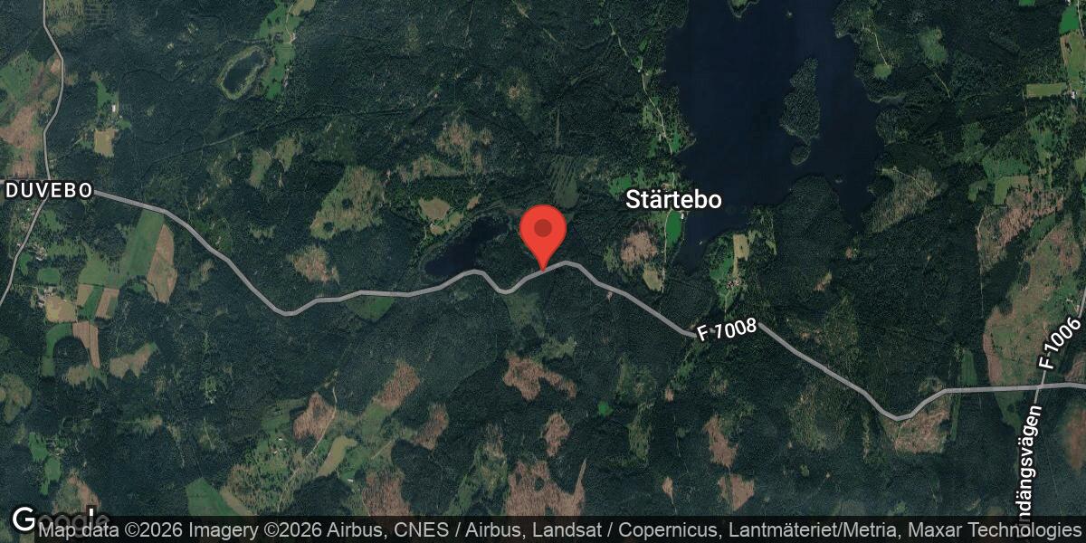 Singelolycka på väg 1008 mellan Duvebo och Rosendal