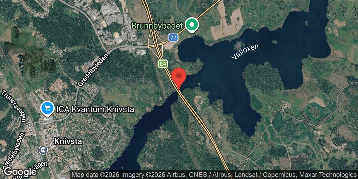Fordonshaveri på E4 mellan länsgränsen och Trafikplats Brunnby påverkar trafiken